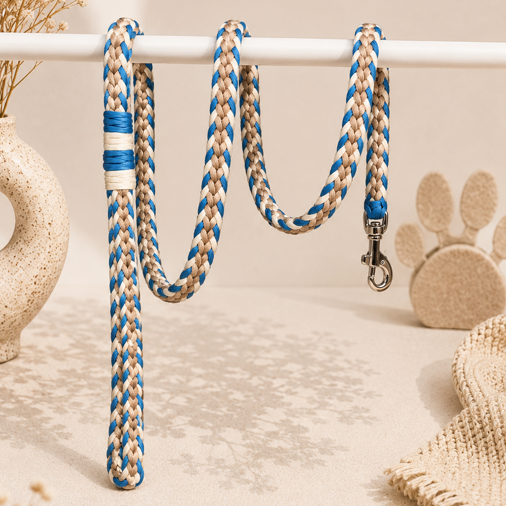 Paracord povodec Hearts Blue & Brown | Dolžina povodca: 150 cm