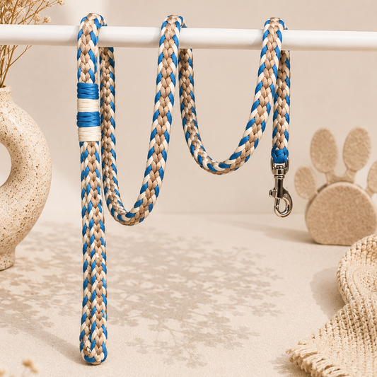 Paracord povodec Hearts Blue & Brown | Dolžina povodca: 150 cm